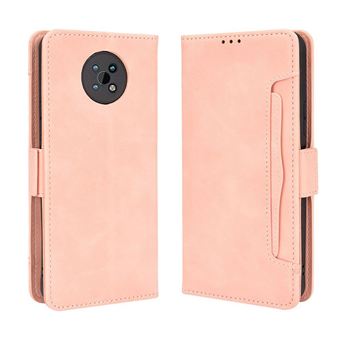 Leather Case Stands Flip Cover Holder BY3 for Nokia G50 5G Pink