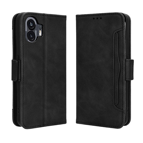 Leather Case Stands Flip Cover Holder BY3 for Nothing Phone 2 Black