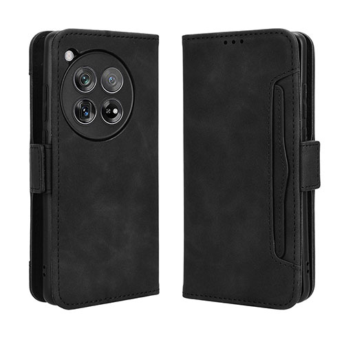 Leather Case Stands Flip Cover Holder BY3 for OnePlus 12 5G Black