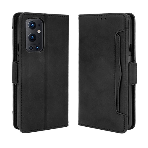 Leather Case Stands Flip Cover Holder BY3 for OnePlus 9 Pro 5G Black