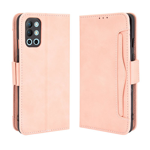 Leather Case Stands Flip Cover Holder BY3 for OnePlus 9R 5G Pink