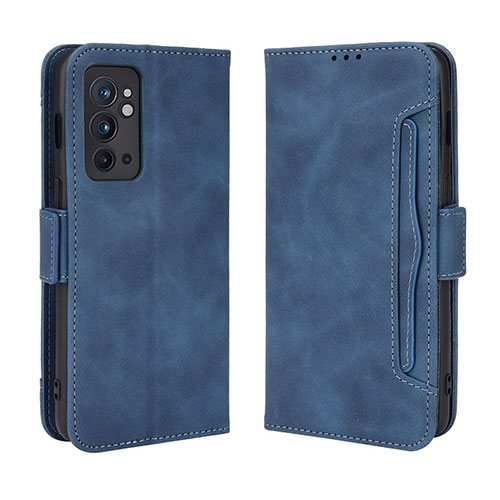 Leather Case Stands Flip Cover Holder BY3 for OnePlus 9RT 5G Blue