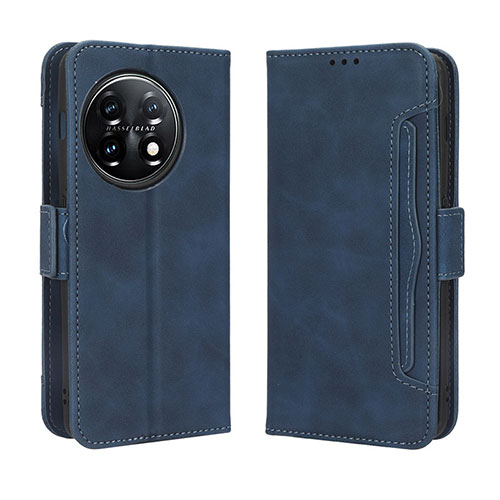 Leather Case Stands Flip Cover Holder BY3 for OnePlus Ace 2 5G Blue