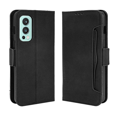 Leather Case Stands Flip Cover Holder BY3 for OnePlus Nord 2 5G Black