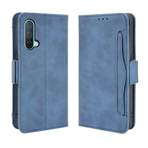 Leather Case Stands Flip Cover Holder BY3 for OnePlus Nord CE 5G Blue