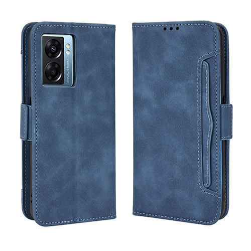 Leather Case Stands Flip Cover Holder BY3 for Oppo A57 5G Blue