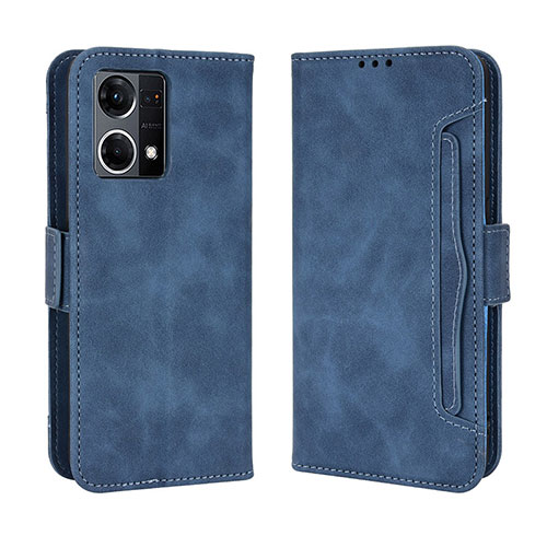 Leather Case Stands Flip Cover Holder BY3 for Oppo F21s Pro 4G Blue