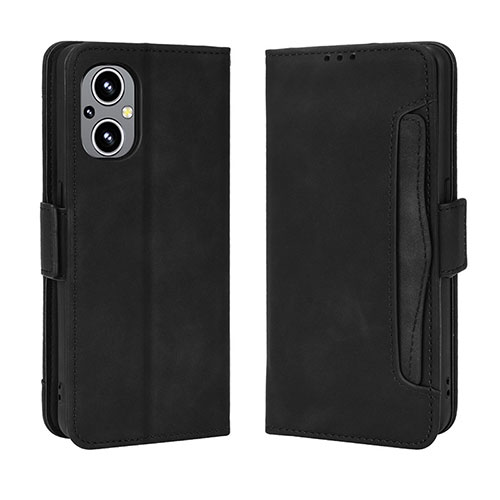 Leather Case Stands Flip Cover Holder BY3 for Oppo F21s Pro 5G Black