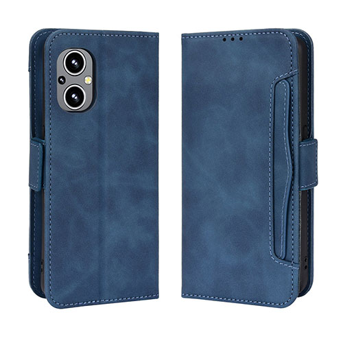 Leather Case Stands Flip Cover Holder BY3 for Oppo F21s Pro 5G Blue