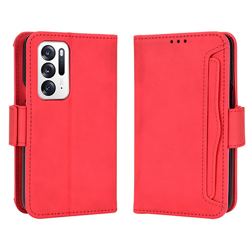 Leather Case Stands Flip Cover Holder BY3 for Oppo Find N 5G Red