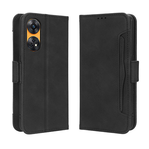 Leather Case Stands Flip Cover Holder BY3 for Oppo Reno8 T 4G Black