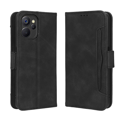 Leather Case Stands Flip Cover Holder BY3 for Realme 10 5G Black