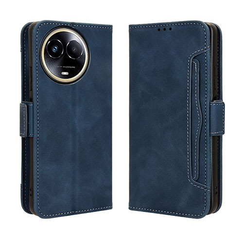 Leather Case Stands Flip Cover Holder BY3 for Realme 11 5G Blue