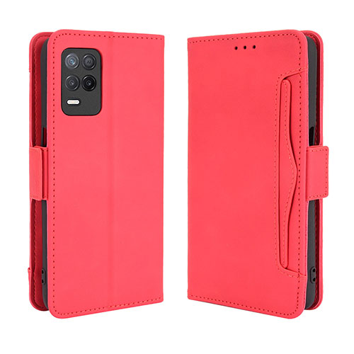 Leather Case Stands Flip Cover Holder BY3 for Realme 8 5G Red