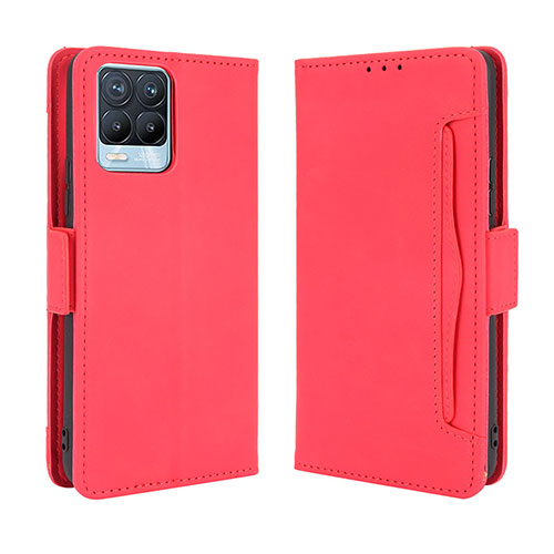 Leather Case Stands Flip Cover Holder BY3 for Realme 8 Pro Red