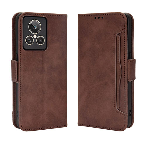 Leather Case Stands Flip Cover Holder BY3 for Realme GT2 Master Explorer Brown