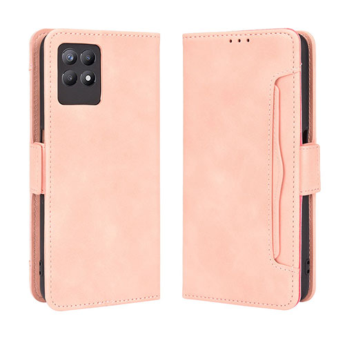 Leather Case Stands Flip Cover Holder BY3 for Realme Narzo 50 4G Pink