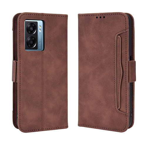 Leather Case Stands Flip Cover Holder BY3 for Realme Narzo 50 5G Brown
