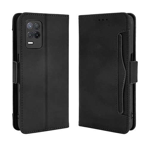 Leather Case Stands Flip Cover Holder BY3 for Realme Q3i 5G Black