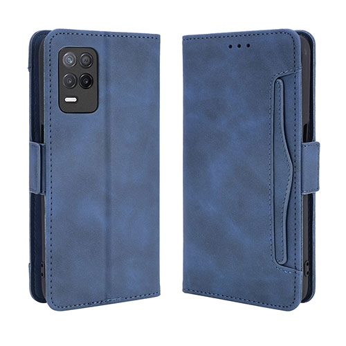 Leather Case Stands Flip Cover Holder BY3 for Realme Q3i 5G Blue