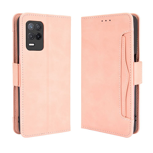 Leather Case Stands Flip Cover Holder BY3 for Realme Q3i 5G Pink