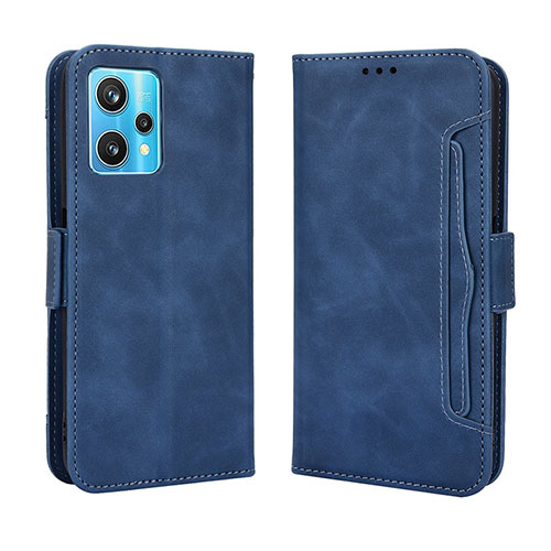 Leather Case Stands Flip Cover Holder BY3 for Realme Q5 5G Blue