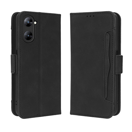 Leather Case Stands Flip Cover Holder BY3 for Realme Q5x 5G Black