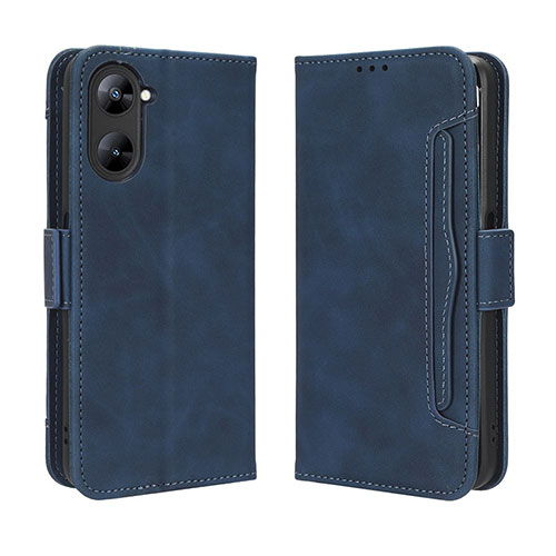 Leather Case Stands Flip Cover Holder BY3 for Realme Q5x 5G Blue