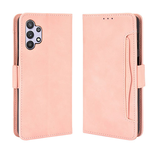 Leather Case Stands Flip Cover Holder BY3 for Samsung Galaxy A13 4G Pink