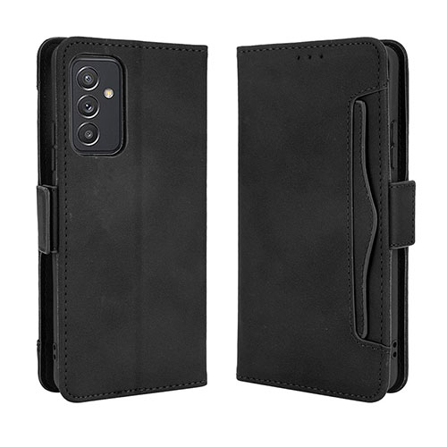 Leather Case Stands Flip Cover Holder BY3 for Samsung Galaxy A15 4G Black