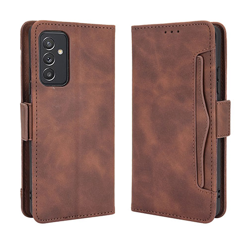 Leather Case Stands Flip Cover Holder BY3 for Samsung Galaxy A15 5G Brown