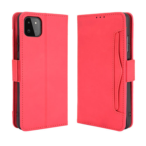 Leather Case Stands Flip Cover Holder BY3 for Samsung Galaxy A22s 5G Red