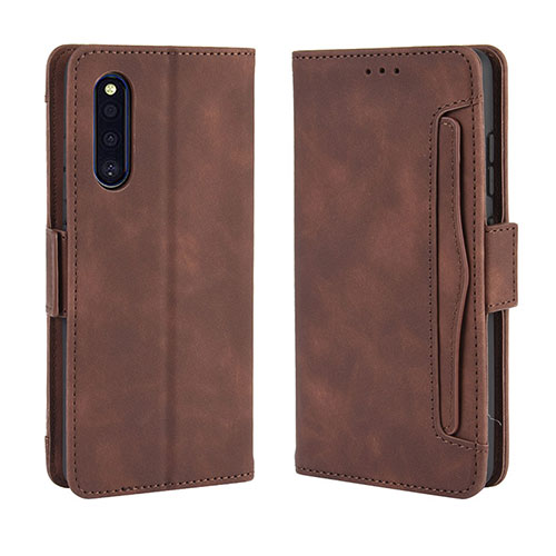 Leather Case Stands Flip Cover Holder BY3 for Samsung Galaxy A41 SC-41A Brown