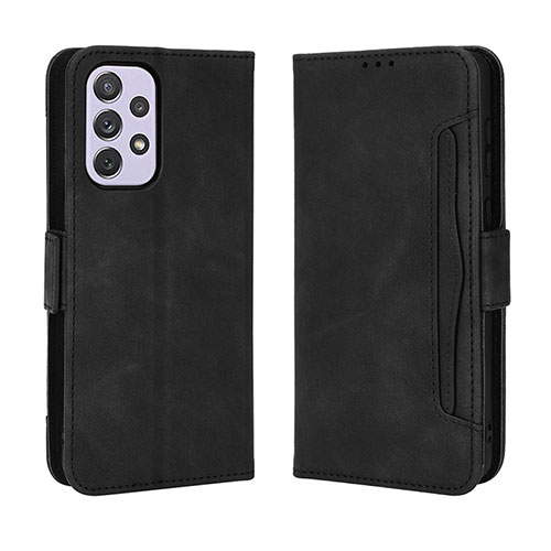 Leather Case Stands Flip Cover Holder BY3 for Samsung Galaxy A53 5G Black