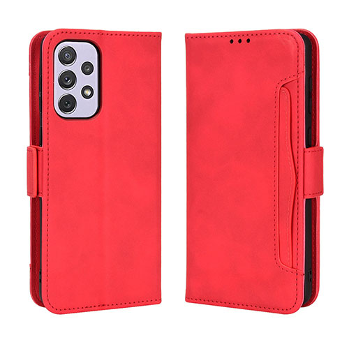 Leather Case Stands Flip Cover Holder BY3 for Samsung Galaxy A53 5G Red