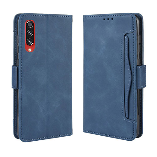 Leather Case Stands Flip Cover Holder BY3 for Samsung Galaxy A70 Blue