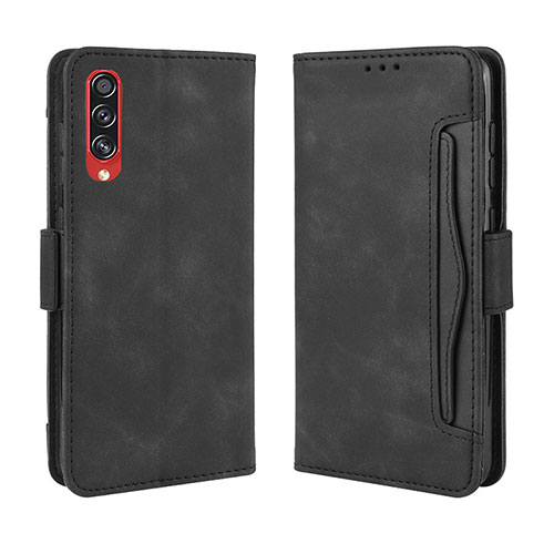 Leather Case Stands Flip Cover Holder BY3 for Samsung Galaxy A70S Black