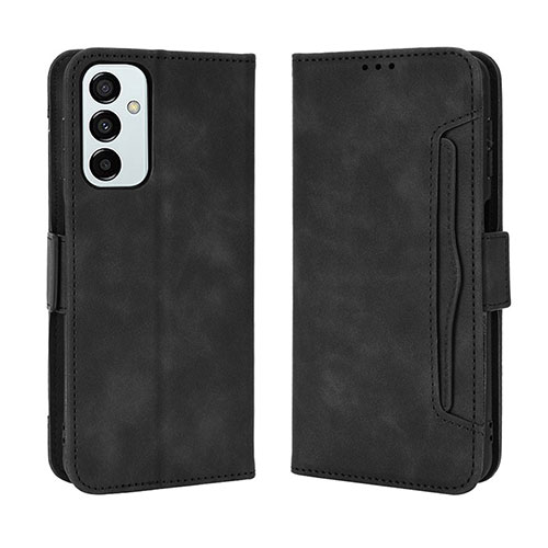 Leather Case Stands Flip Cover Holder BY3 for Samsung Galaxy F23 5G Black