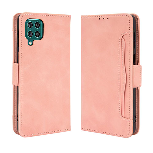 Leather Case Stands Flip Cover Holder BY3 for Samsung Galaxy F62 5G Pink