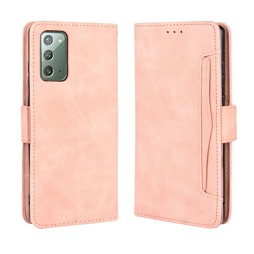 Leather Case Stands Flip Cover Holder BY3 for Samsung Galaxy S20 FE (2022) 5G Pink