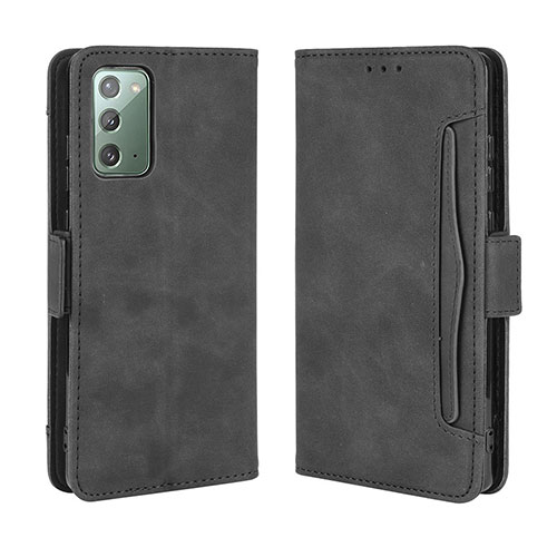 Leather Case Stands Flip Cover Holder BY3 for Samsung Galaxy S20 Lite 5G Black