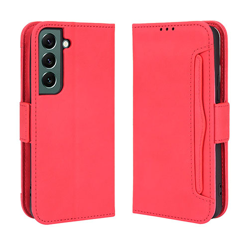 Leather Case Stands Flip Cover Holder BY3 for Samsung Galaxy S24 Plus 5G Red