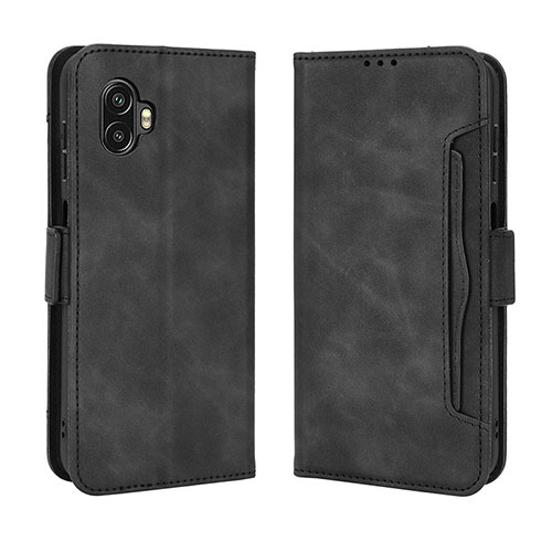 Leather Case Stands Flip Cover Holder BY3 for Samsung Galaxy XCover 6 Pro 5G Black