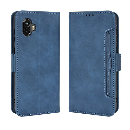 Leather Case Stands Flip Cover Holder BY3 for Samsung Galaxy XCover 6 Pro 5G Blue