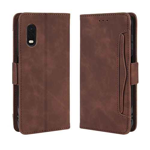 Leather Case Stands Flip Cover Holder BY3 for Samsung Galaxy XCover Pro Brown