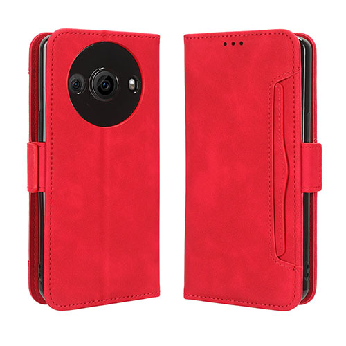 Leather Case Stands Flip Cover Holder BY3 for Sharp Aquos R8 Pro Red