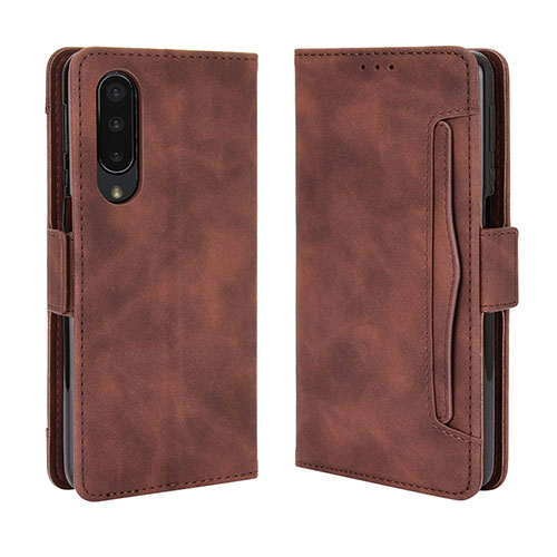 Leather Case Stands Flip Cover Holder BY3 for Sharp Aquos Zero5G basic Brown