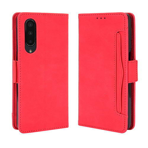 Leather Case Stands Flip Cover Holder BY3 for Sharp Aquos Zero5G basic Red