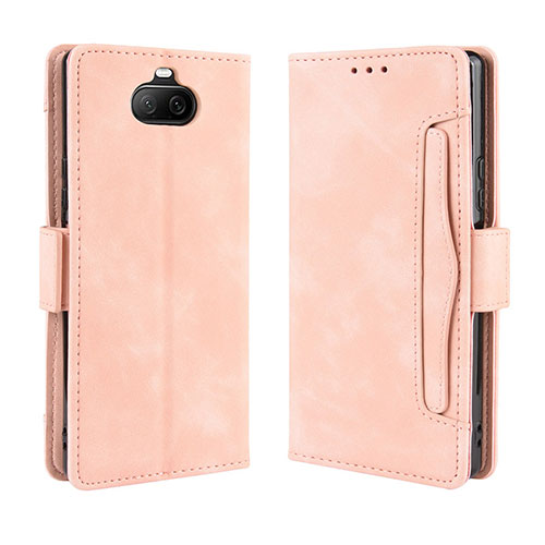Leather Case Stands Flip Cover Holder BY3 for Sony Xperia 8 Pink