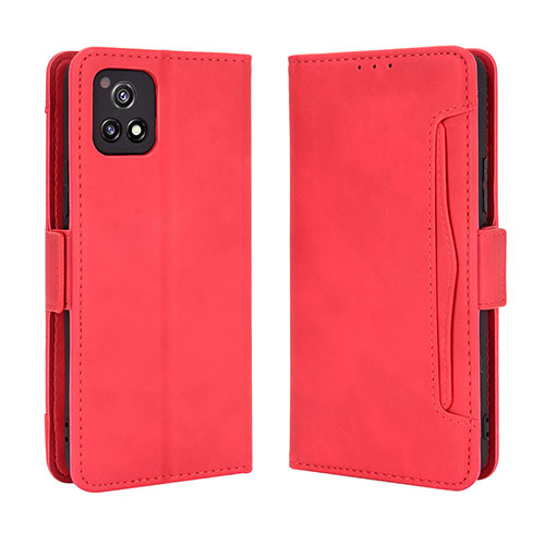 Leather Case Stands Flip Cover Holder BY3 for Vivo iQOO U3 5G Red